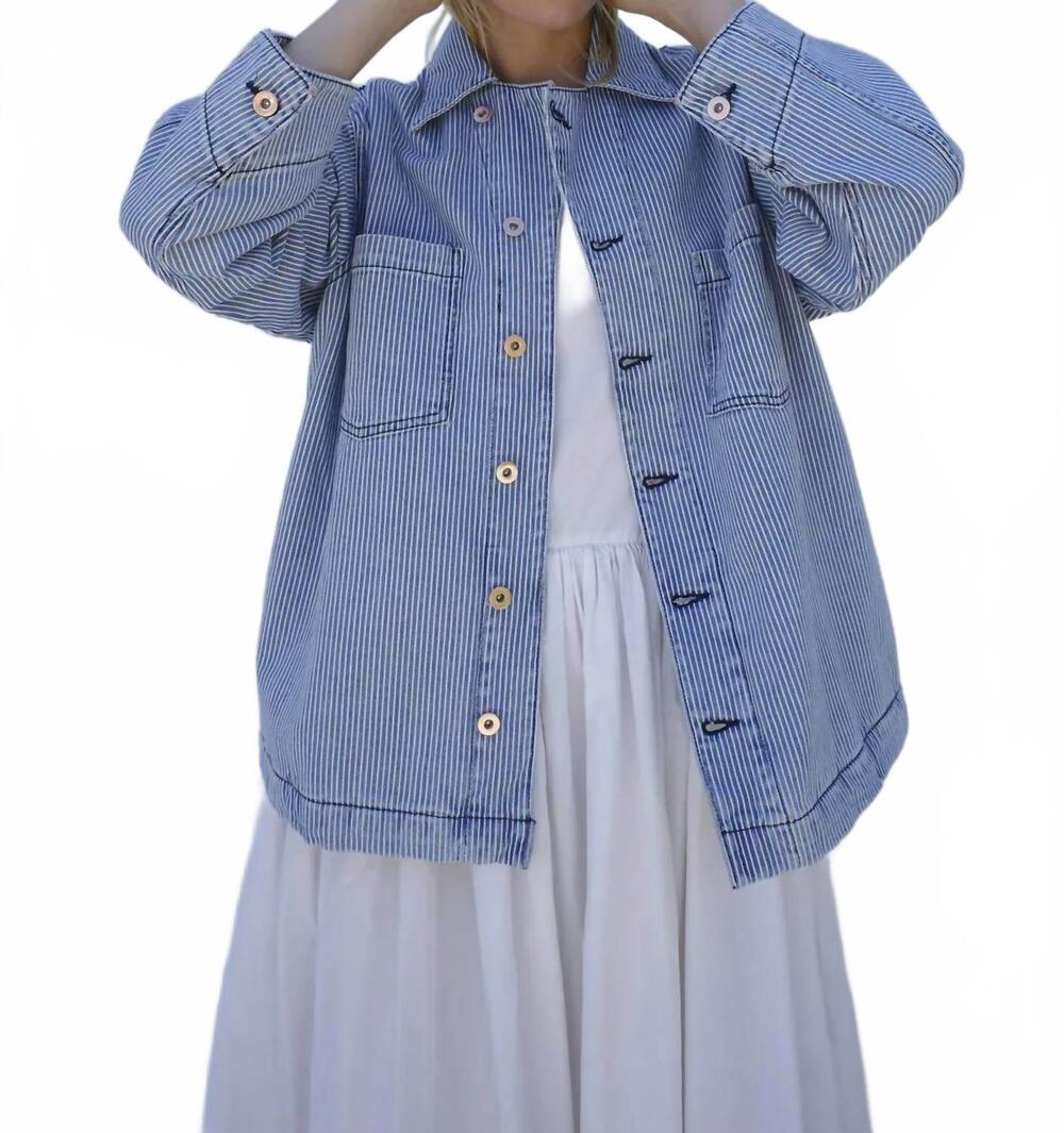 NEW EMMA ROTHKOPF cedar swing jacket in railroad denim